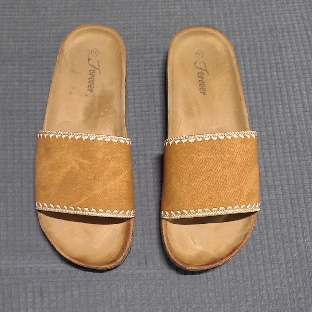 Brown Slide Sandals